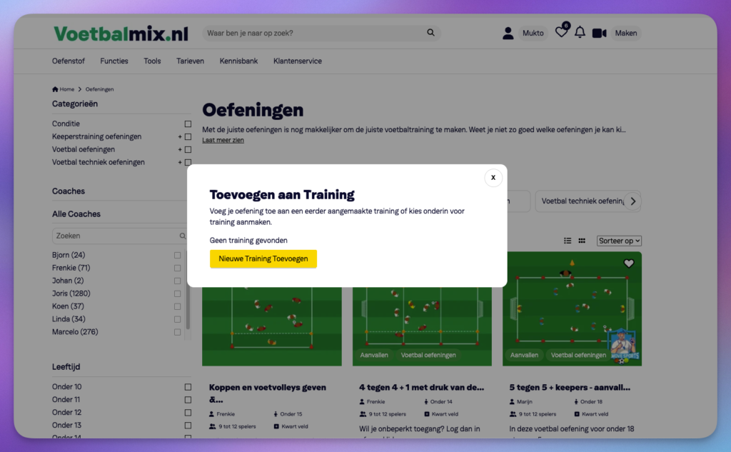 Voetbalmix — Football Training & Coaching Platform July 20, 2026