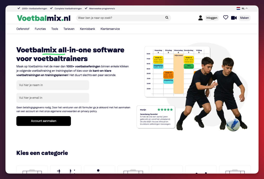 Voetbalmix — Football Training & Coaching Platform July 20, 2026